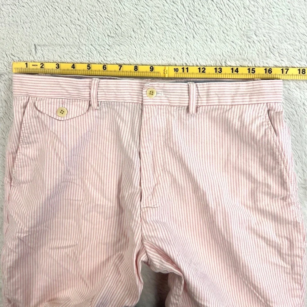 Polo Golf Ralph Lauren Shorts‎ Men's 33 Pink White Cotton Striped Chino 9